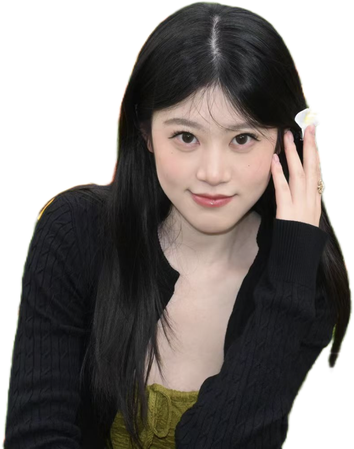 戴着小花的美美