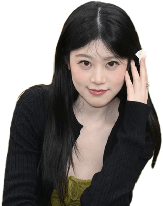 戴着小花的美美